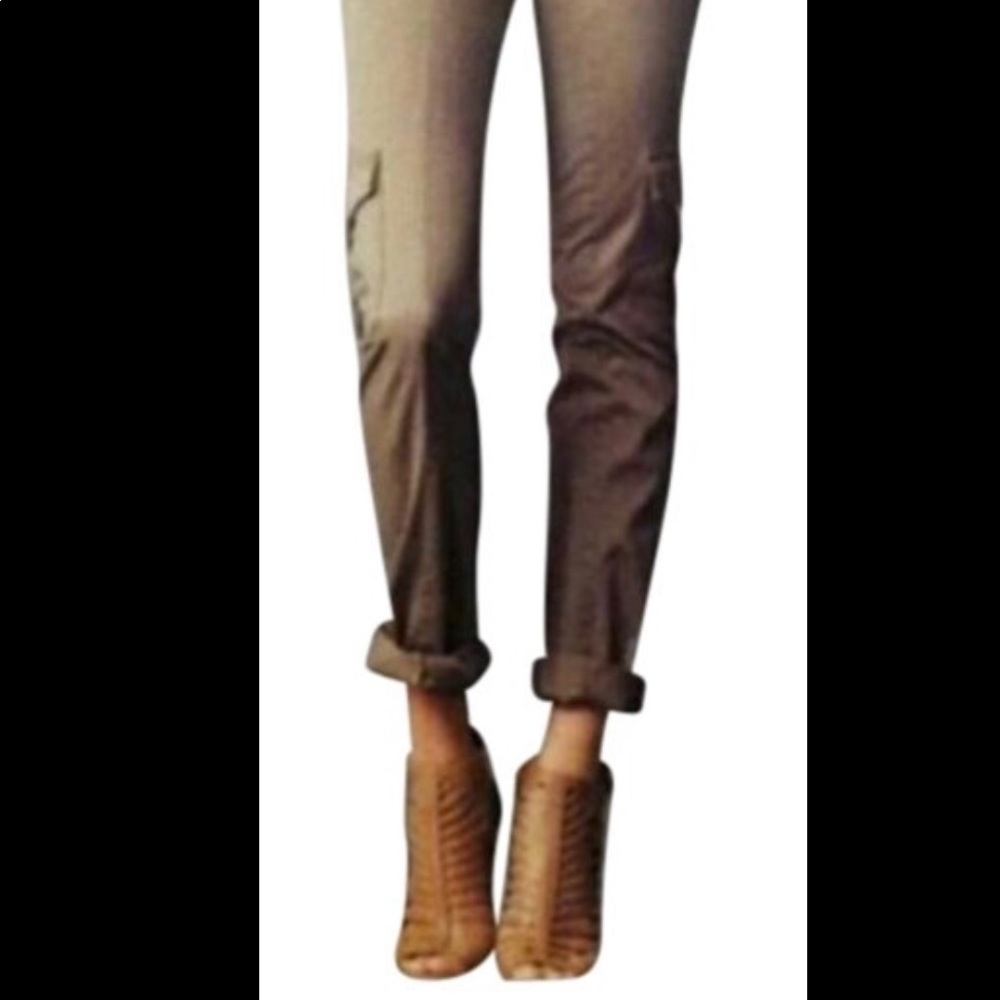 CAbi Straight Leg Khaki Cargo Pants
